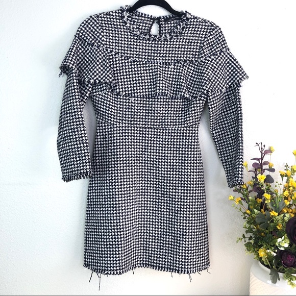 Zara Dresses & Skirts - Zara woman houndstooth textured peplum raw edge